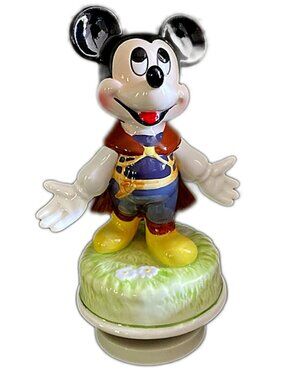 Schmid Figurine Collectable Prince Charming Mickey Mouse Porcelain Music Box
